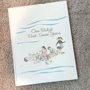 VTG 80s Our Baby's First Seven Years Baby Book Hardcover Keepsake Univ Chicago